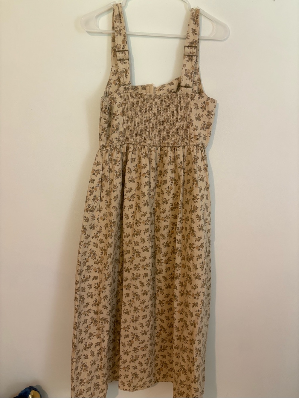 Moon River Anthropologie Beige Floral A-line Midi Dress Cottagecore Girlhood - Picture 7 of 10